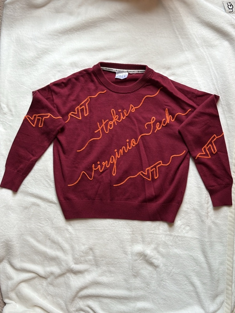 KADYLUXE Virginia Tech Hokies Love Letter Sweater Maroon Size S